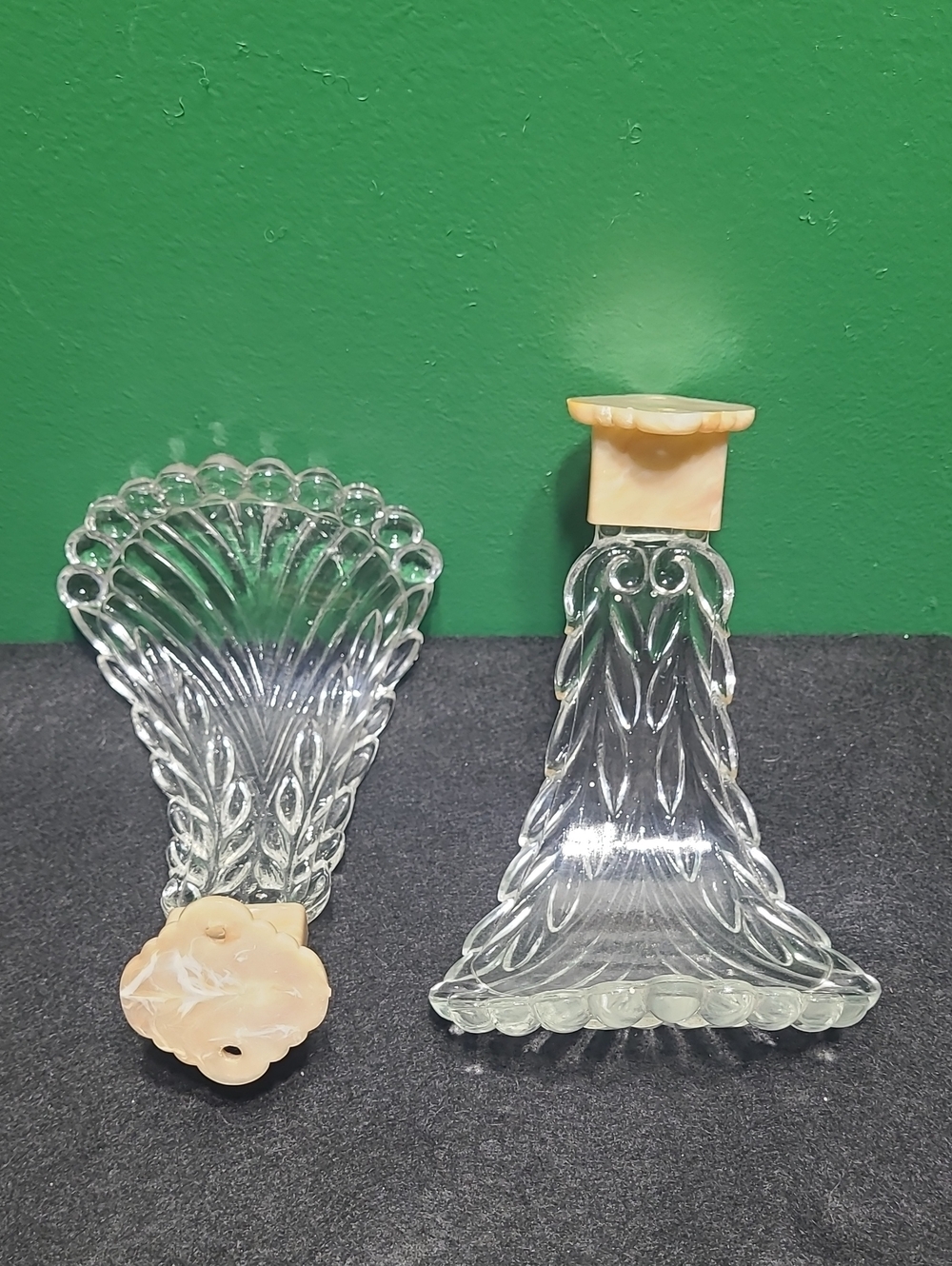 Antique Art Deco Glass Curtain Tie Backs
